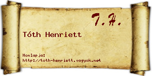 Tóth Henriett névjegykártya