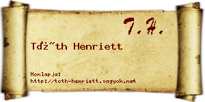 Tóth Henriett névjegykártya