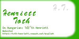 henriett toth business card